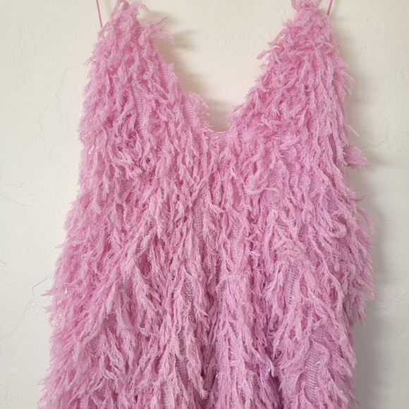 For Love & Lemons Kamara Pink Fuzzy Dress - Picture 6 of 14